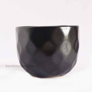 Diamond Black Ceramic Pot (Small)