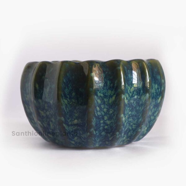 Lily Blue Ceramic Pot(Medium)
