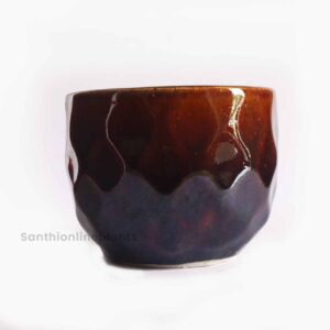 Diamond Brown Ceramic Pot (Small)