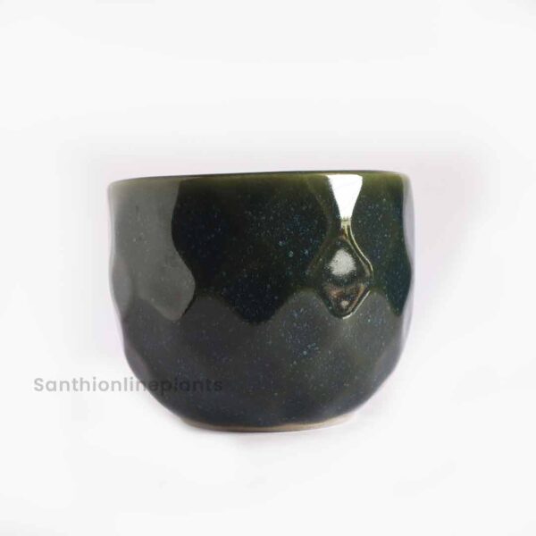 Diamond Green Ceramic Pot (Small)