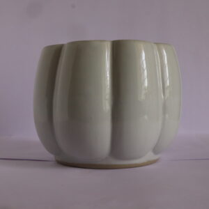 Pumpkin White Ceramic Pot(Medium)