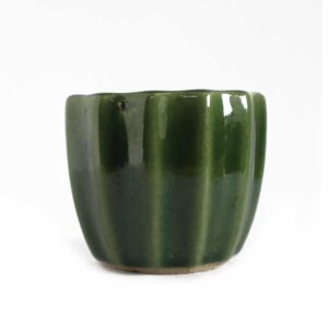 Line Green Ceramic Pot (Small)